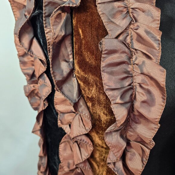 MITCHIE'S 100% Silk Ruffled Scarf Fur Ends Swanky Chic Eloquent CANADA (SS) - Picture 2 of 7